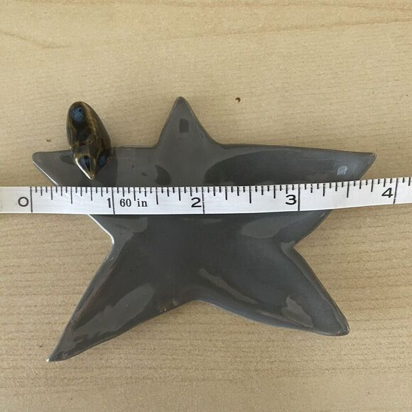 Handmade Jewelry Trinket Dish Star Birds Ceramic Clay Signed “Lean Dog Pottery” - Picture 8 of 10